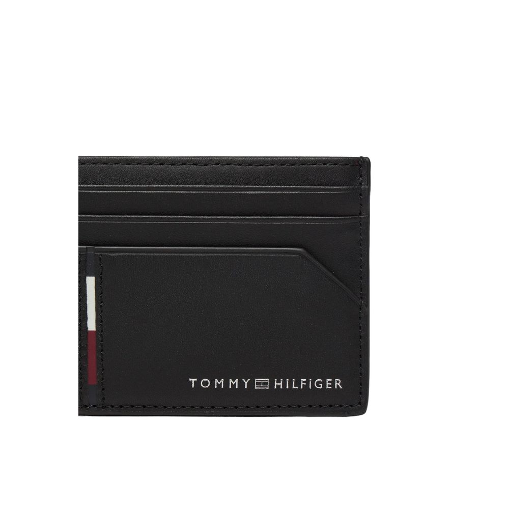 Cartera de cuero negra Tommy Hilfiger