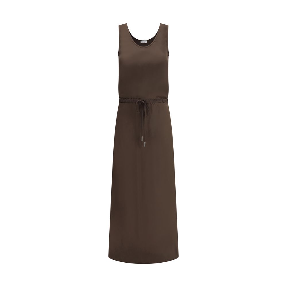 Brunello Cucinelli Vestido Largo De Satén