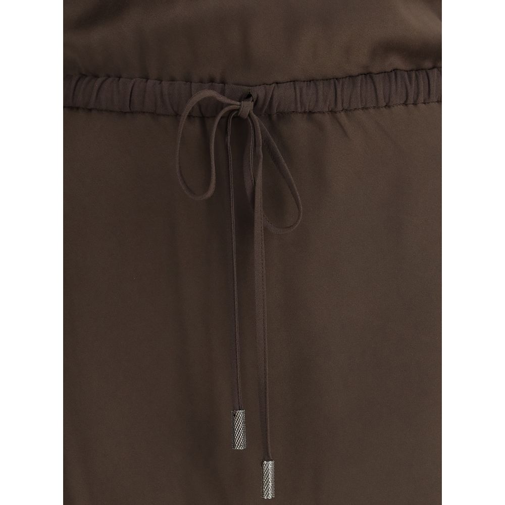 Brunello Cucinelli Vestido Largo De Satén