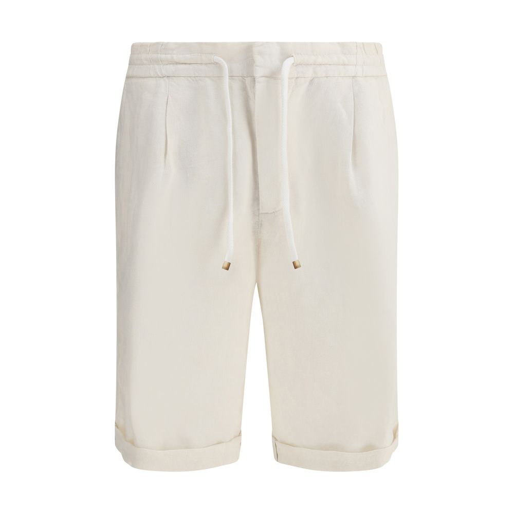Pantalones cortos de lino teñido Brunello Cucinelli