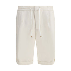 Pantalones cortos de lino teñido Brunello Cucinelli