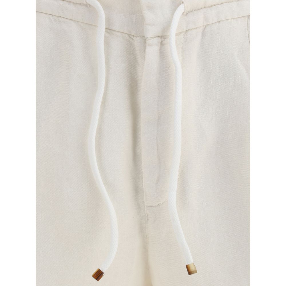 Pantalones cortos de lino teñido Brunello Cucinelli