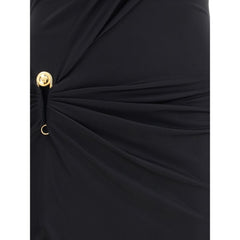 Vestido largo de jersey drapeado de Versace