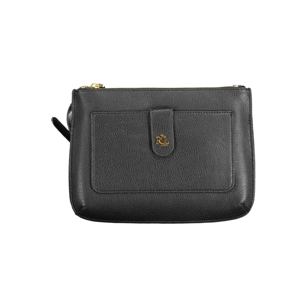 Bolso de mano de cuero negro Ralph Lauren