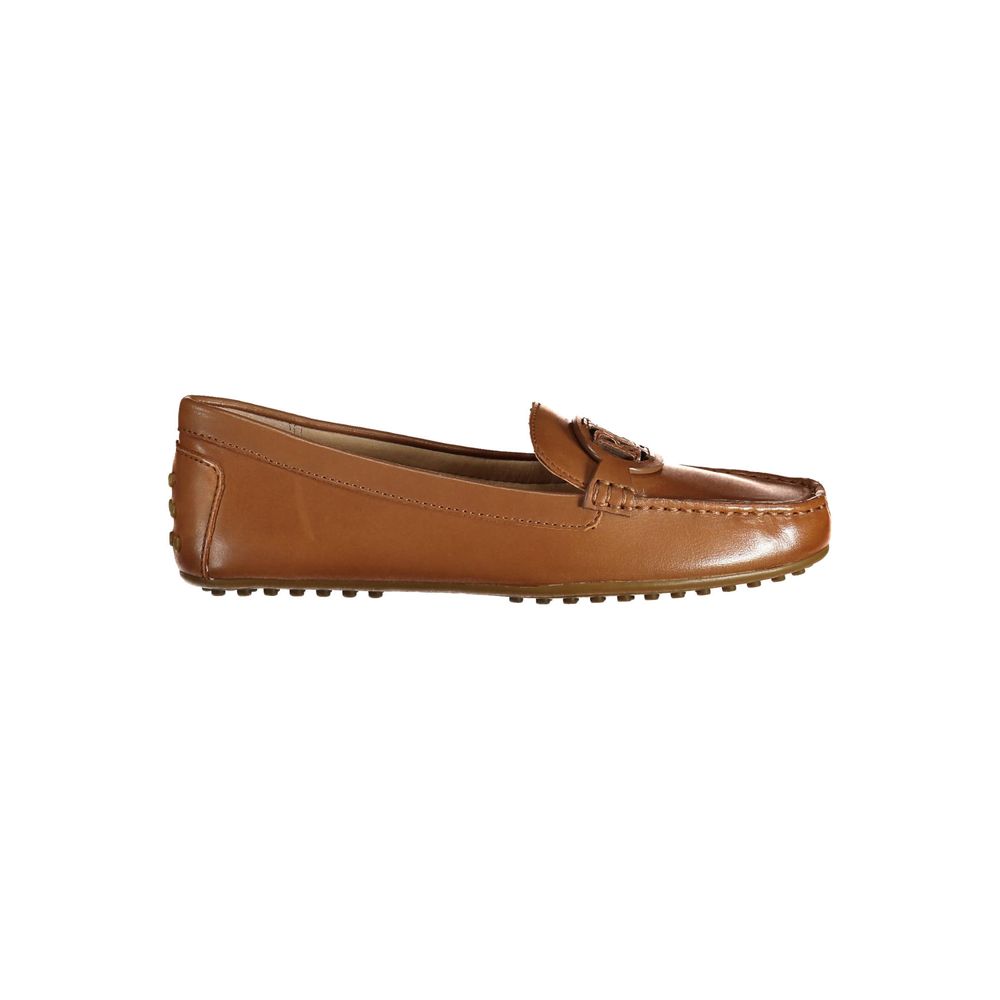Zapatos planos de cuero marrón Ralph Lauren