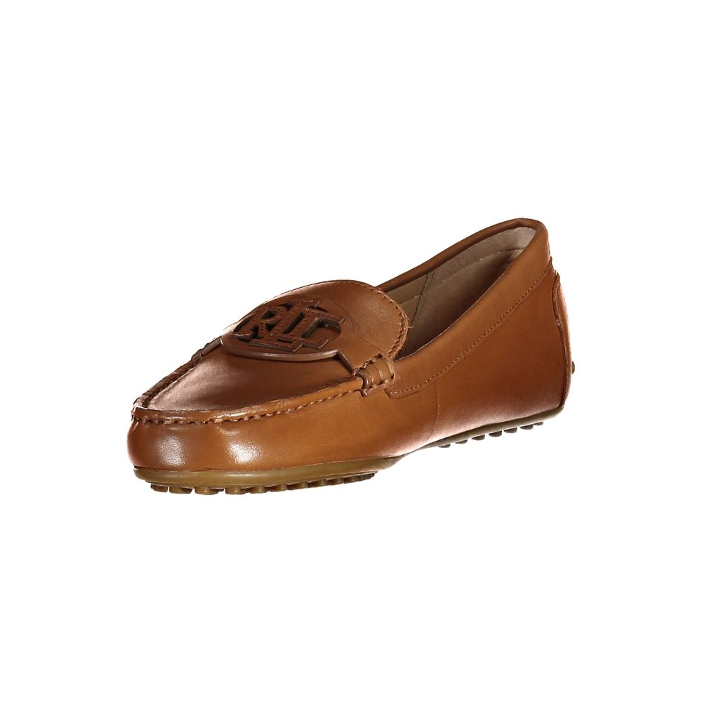 Zapatos planos de cuero marrón Ralph Lauren