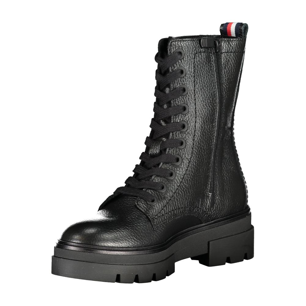 Bota de poliéster negra de Tommy Hilfiger