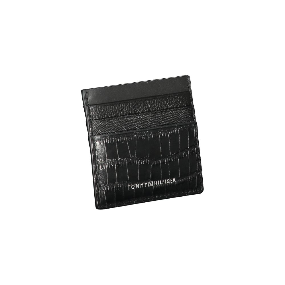 Cartera de cuero negra Tommy Hilfiger