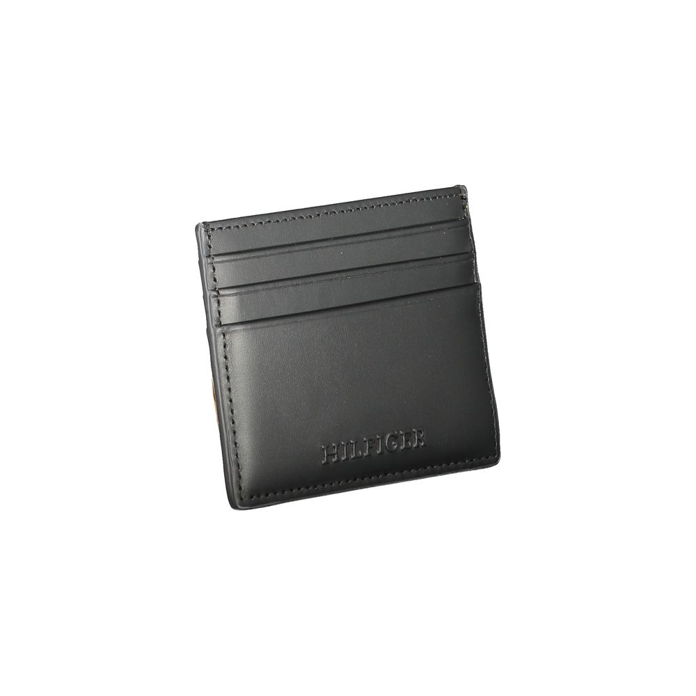 Cartera de cuero negra Tommy Hilfiger