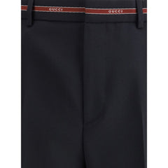 Pantalones de lana con detalle de orillo de Gucci