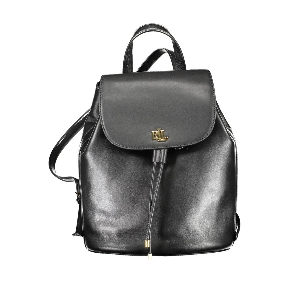Mochila de cuero negra Ralph Lauren