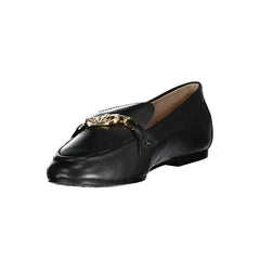 Zapatos planos de cuero negro Ralph Lauren
