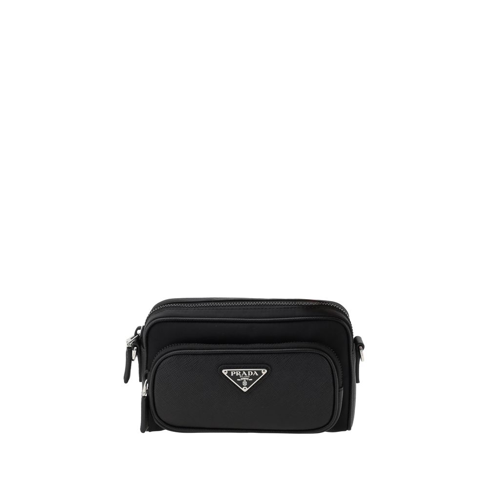 Bolso de hombro de cuero Prada