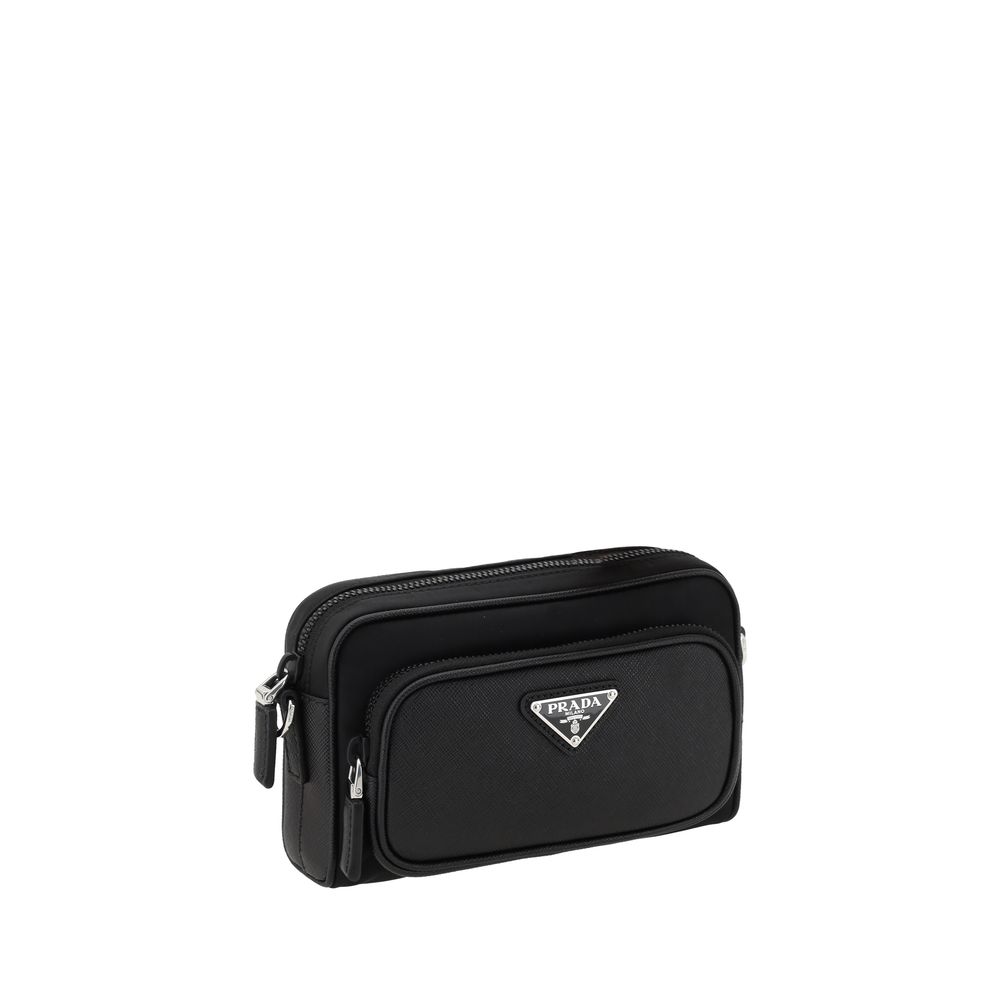Bolso de hombro de cuero Prada