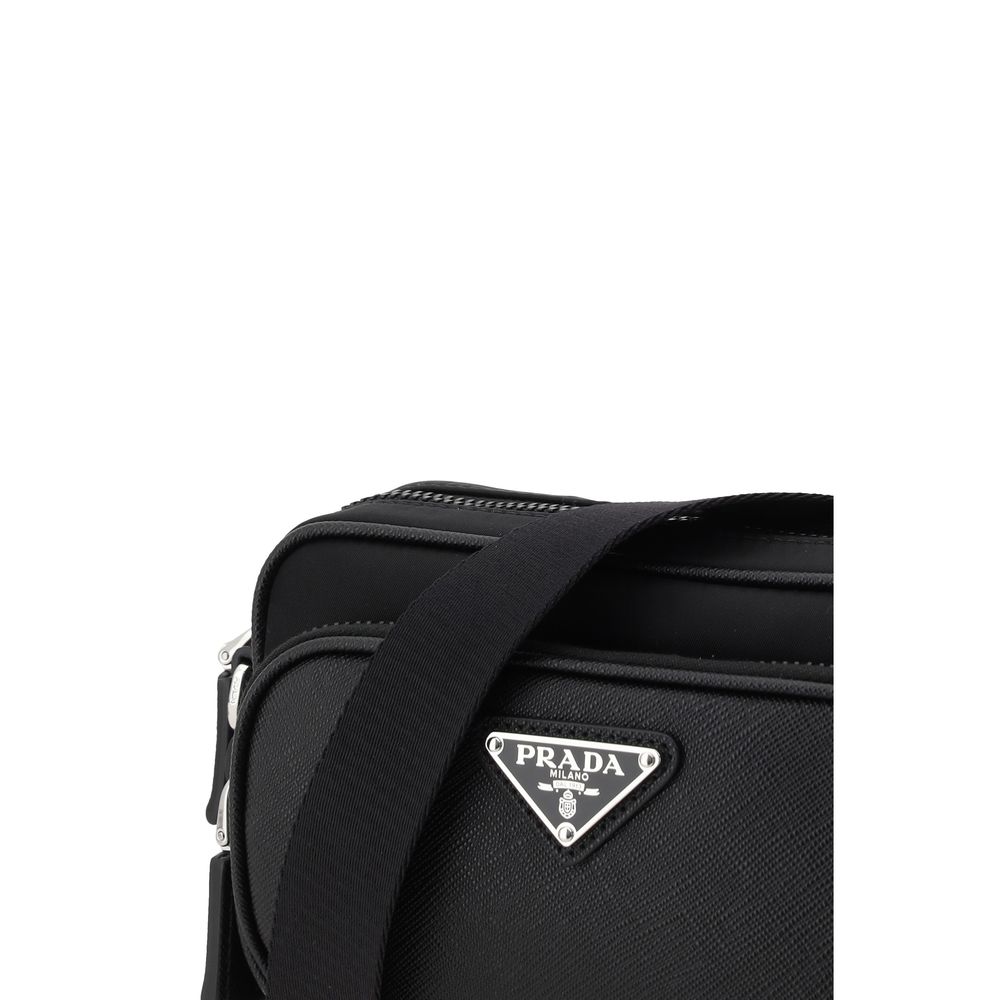 Bolso de hombro de cuero Prada