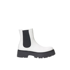 Bota de cuero en blanco y negro de Alexander McQueen