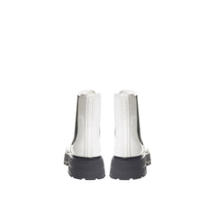 Bota de cuero en blanco y negro de Alexander McQueen