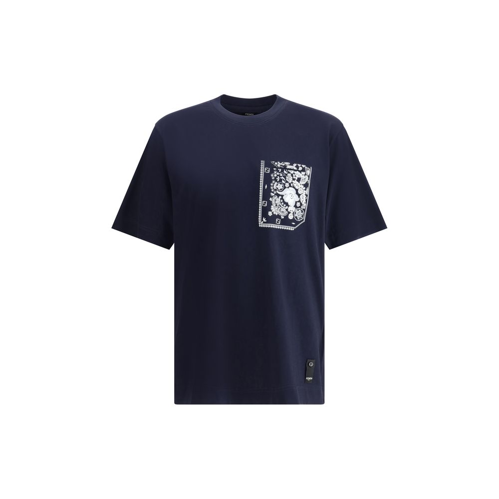 Camiseta Fendi con bolsillo con estampado de bandana