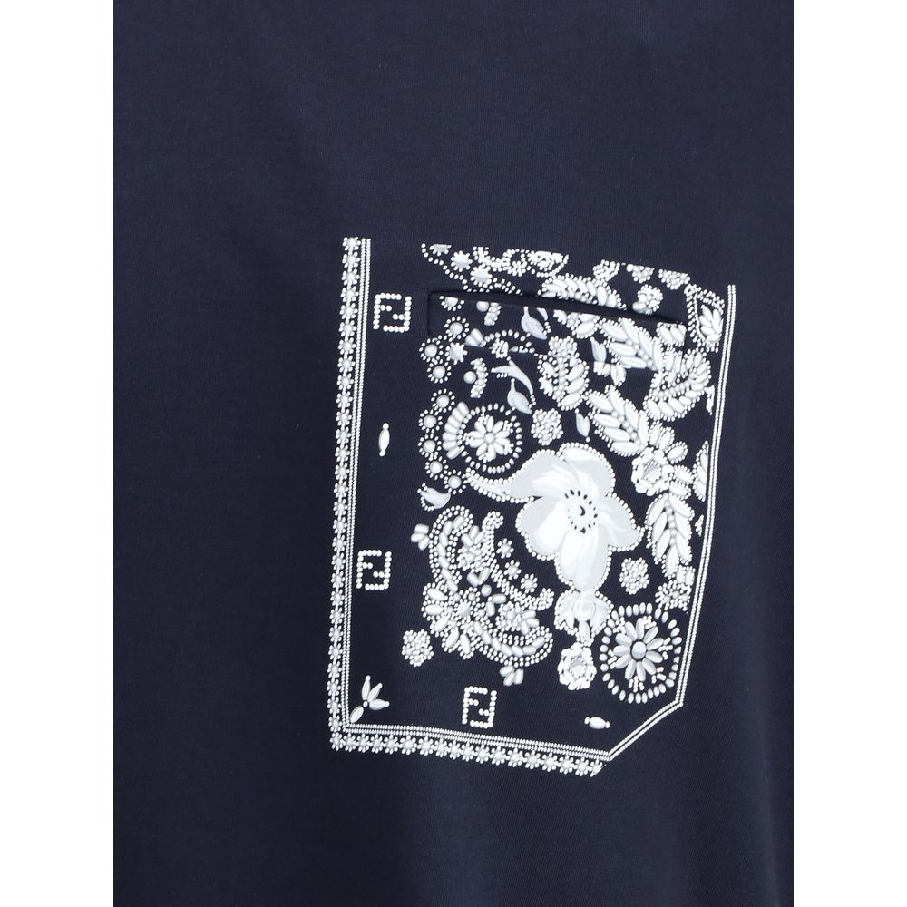 Camiseta Fendi con bolsillo con estampado de bandana