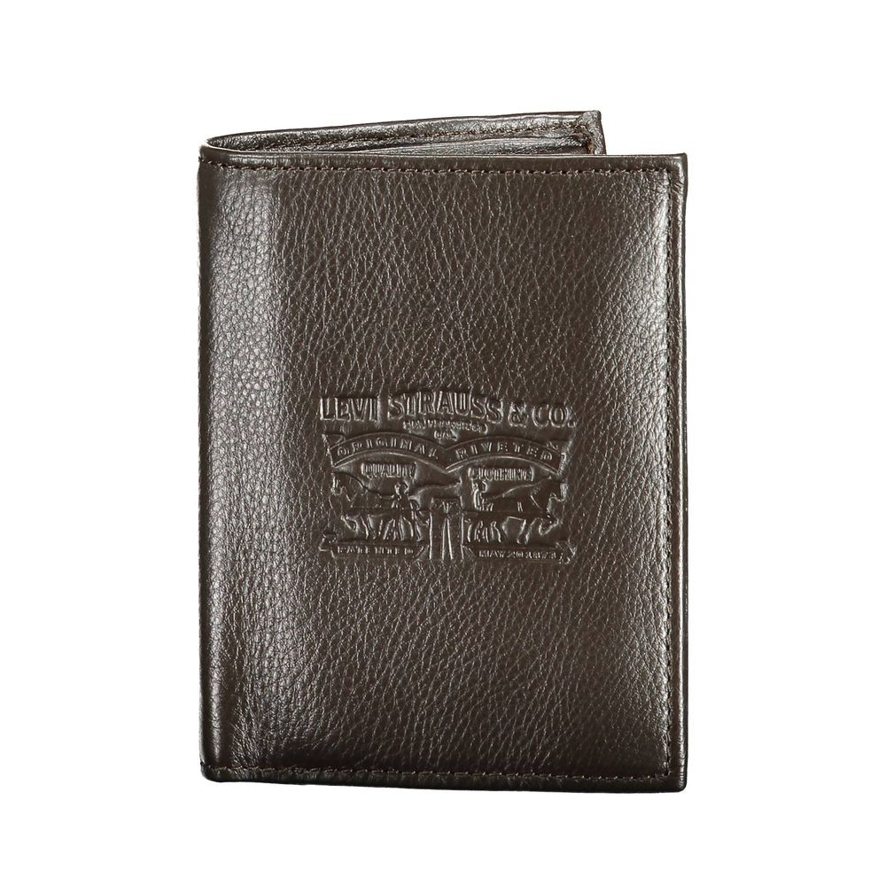 Cartera de cuero marrón de Levi's