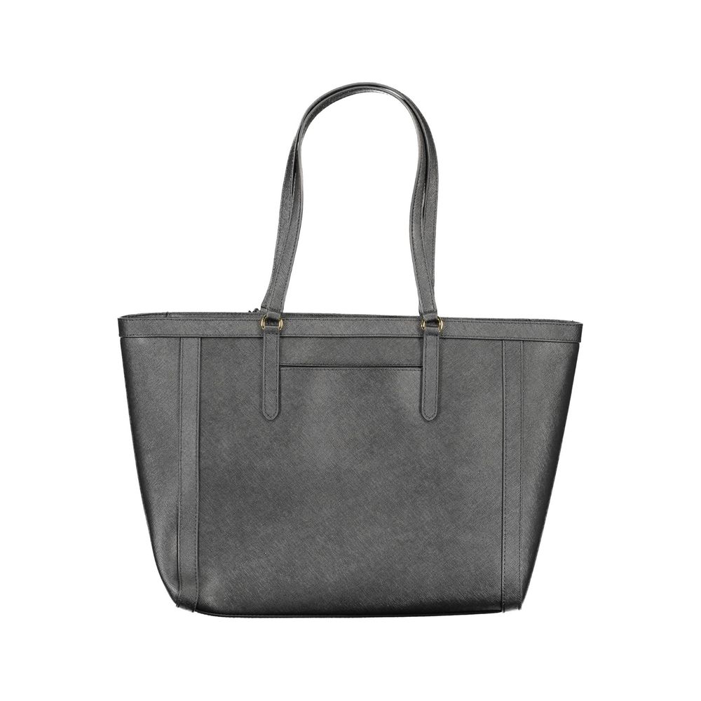 Bolso de mano de cuero negro Ralph Lauren