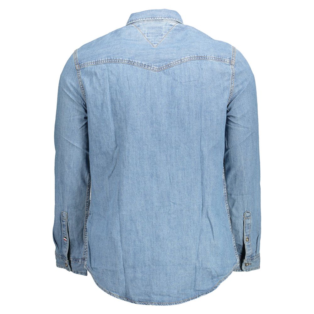 Camisa de algodón azul Tommy Hilfiger