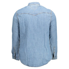 Camisa de algodón azul Tommy Hilfiger