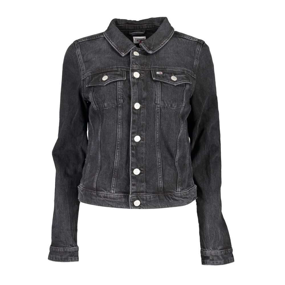 Chaquetas y abrigos de algodón negros de Tommy Hilfiger