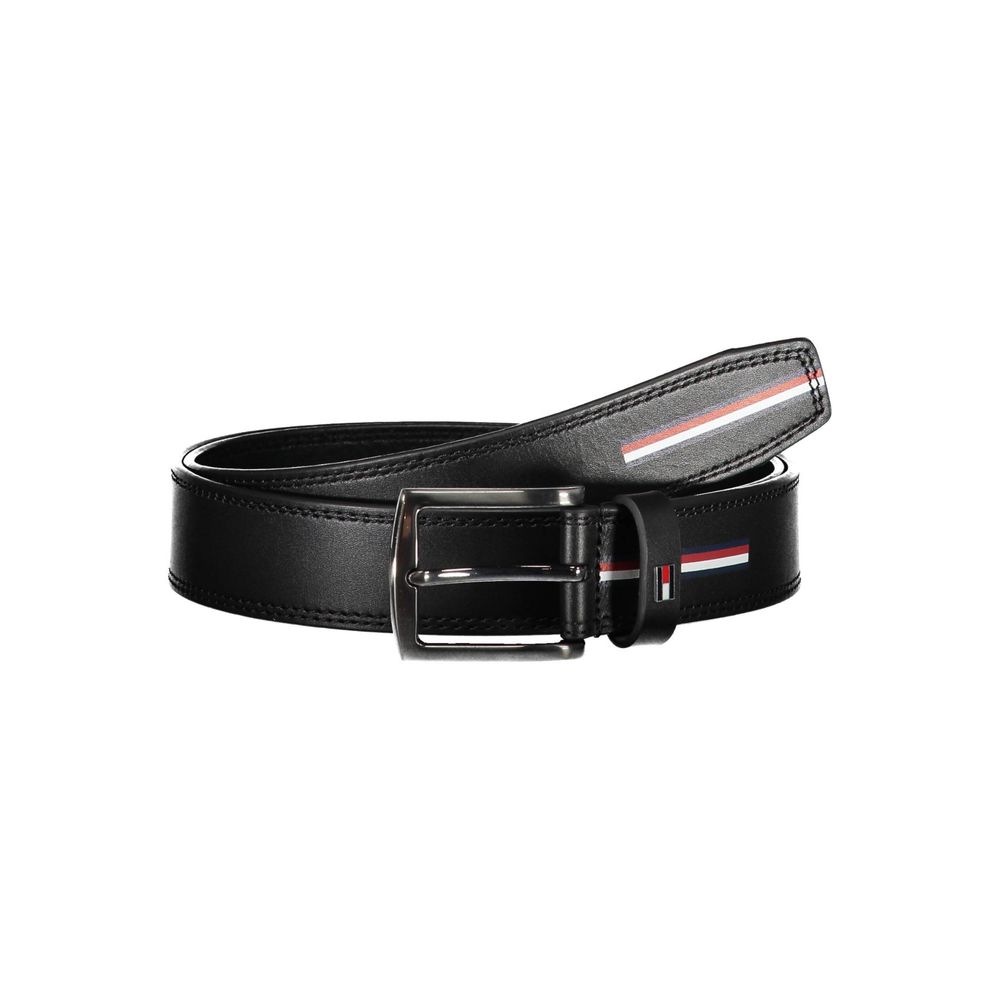 Cinturón de cuero negro Tommy Hilfiger