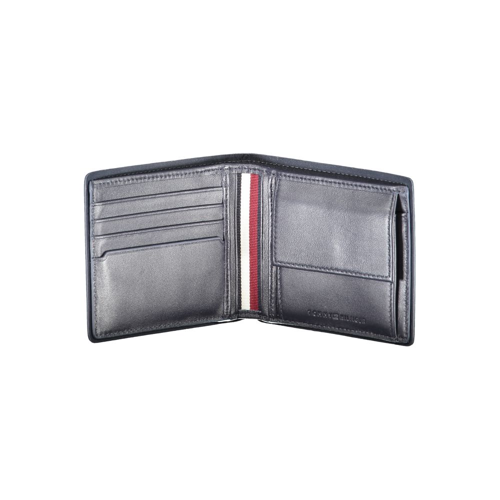 Cartera de cuero azul Tommy Hilfiger