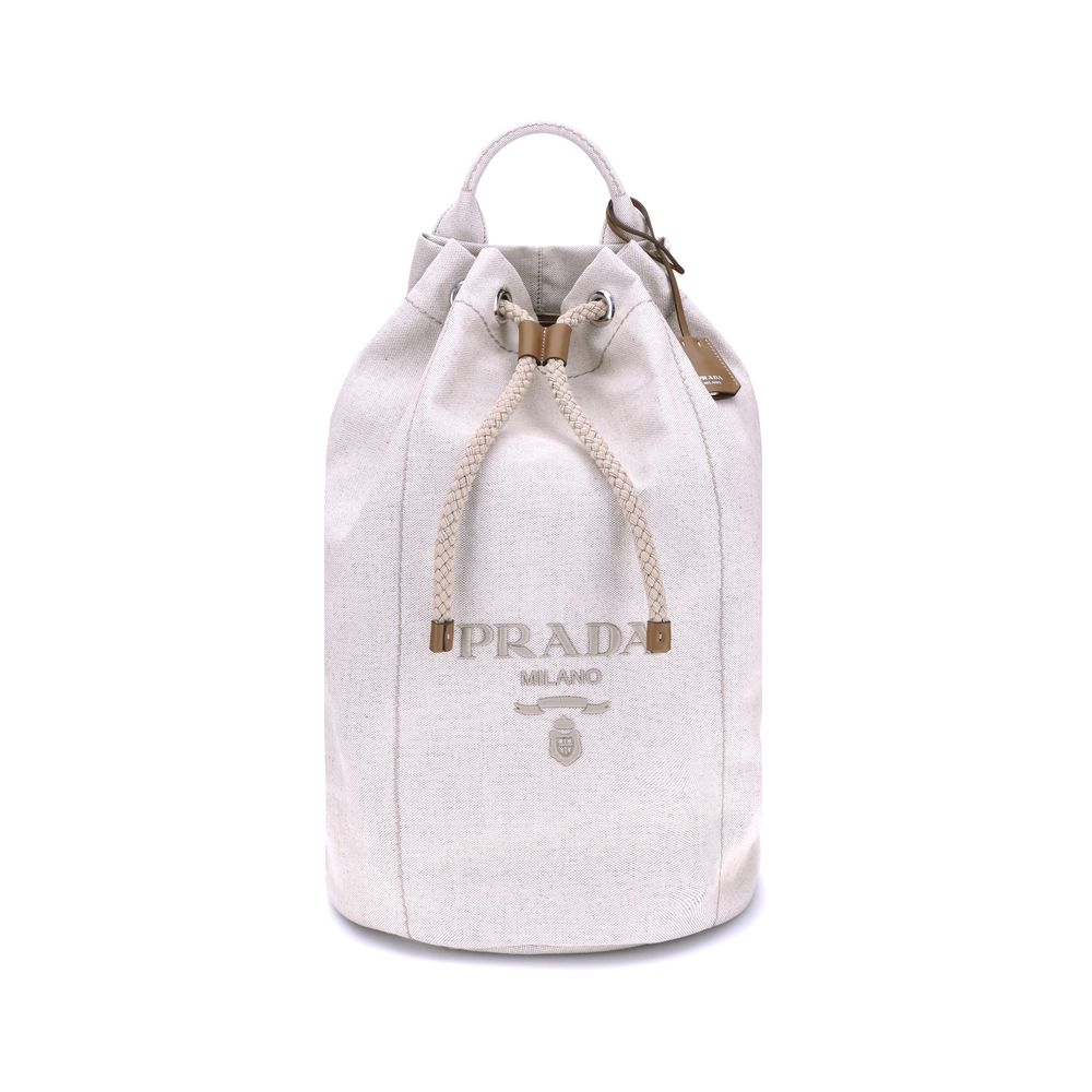 Bolso de lino tipo cubo de Prada