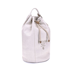 Bolso de lino tipo cubo de Prada