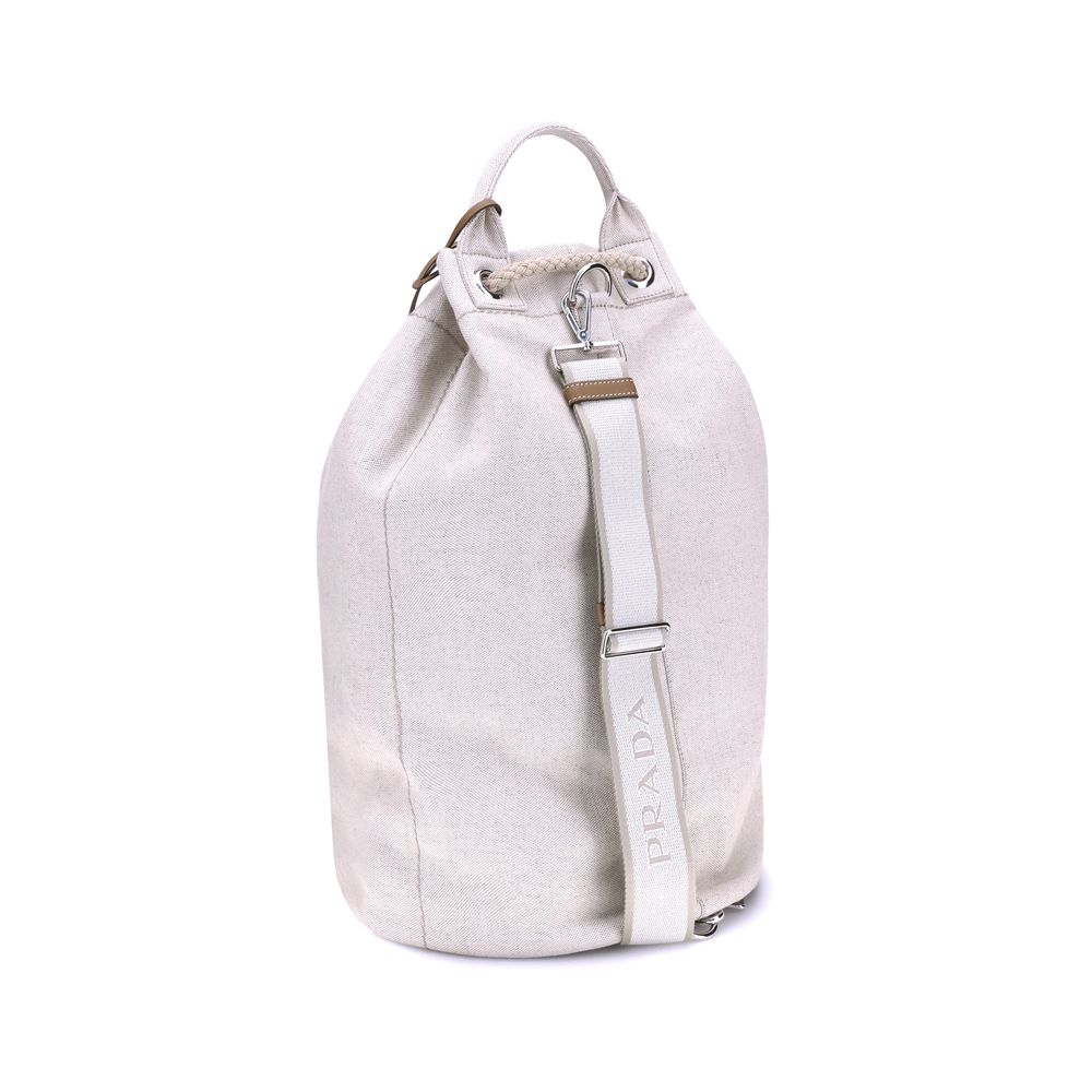 Bolso de lino tipo cubo de Prada