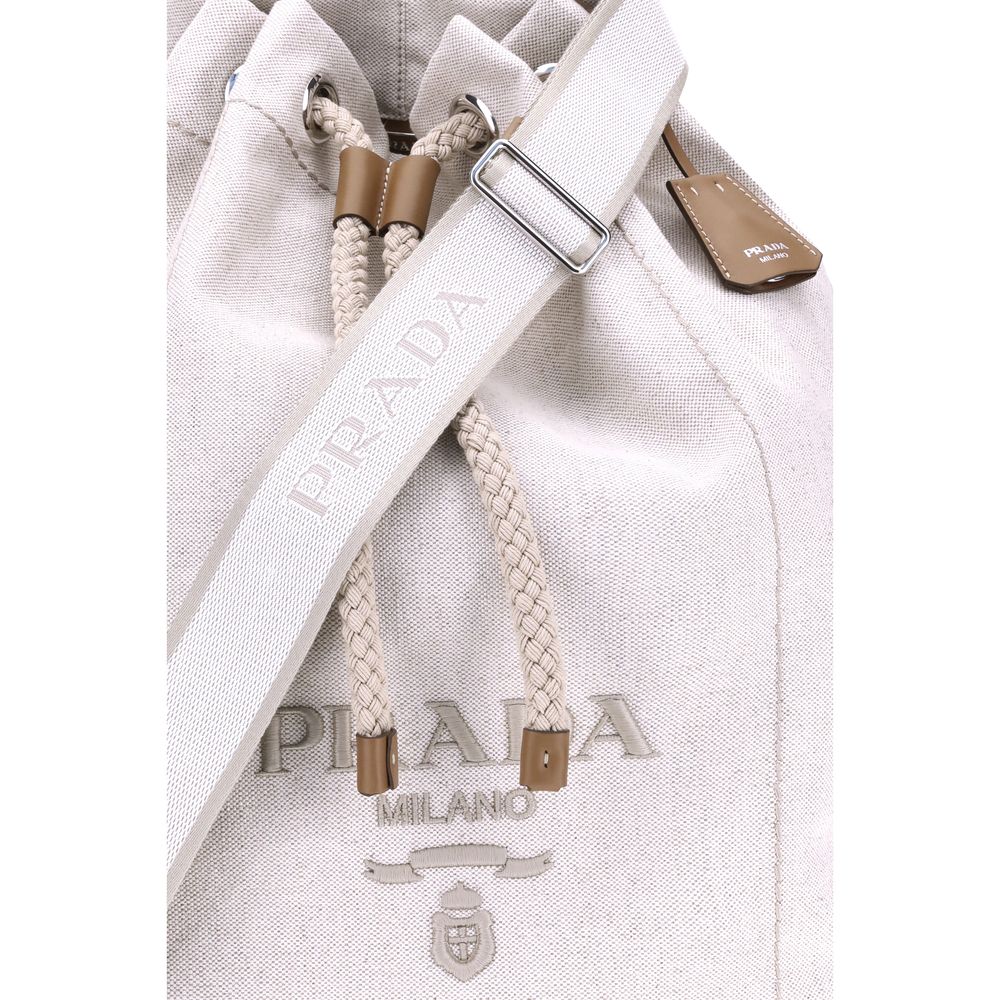 Bolso de lino tipo cubo de Prada