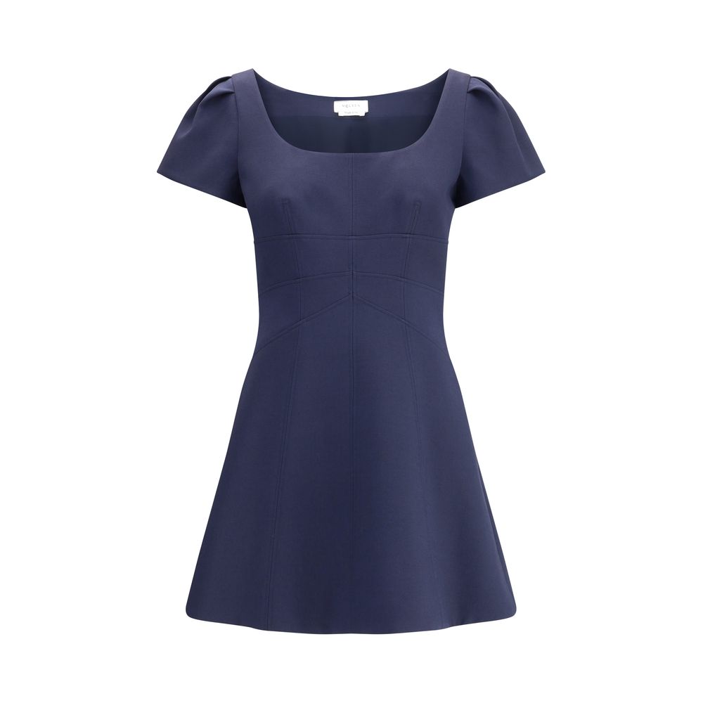 Vestido corto de Alexander McQueen con mangas cortas fruncidas