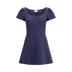 Vestido corto de Alexander McQueen con mangas cortas fruncidas