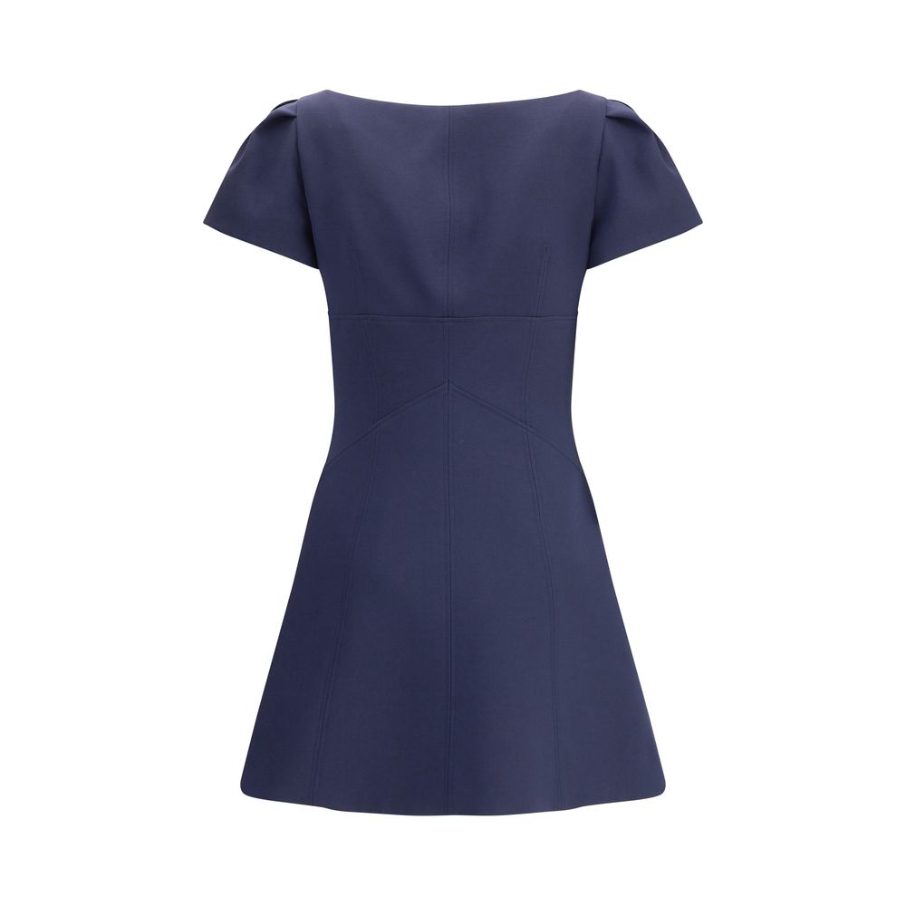 Vestido corto de Alexander McQueen con mangas cortas fruncidas