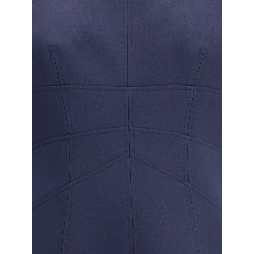 Vestido corto de Alexander McQueen con mangas cortas fruncidas