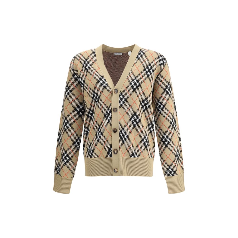 Cárdigan de lana con cuadros Burberry Archive