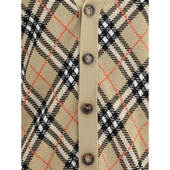 Cárdigan de lana con cuadros Burberry Archive