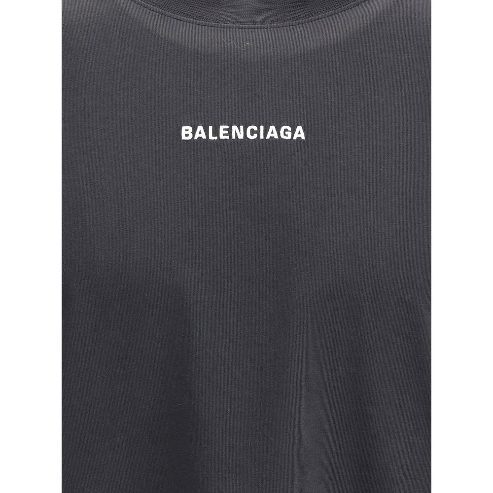 Camiseta Balenciaga con logotipo estampado en la parte delantera y trasera