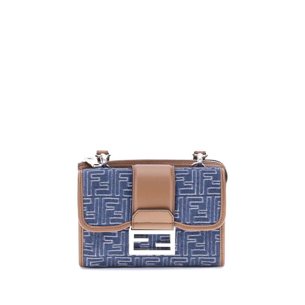 Bolso de hombro de mezclilla Fendi Baguette