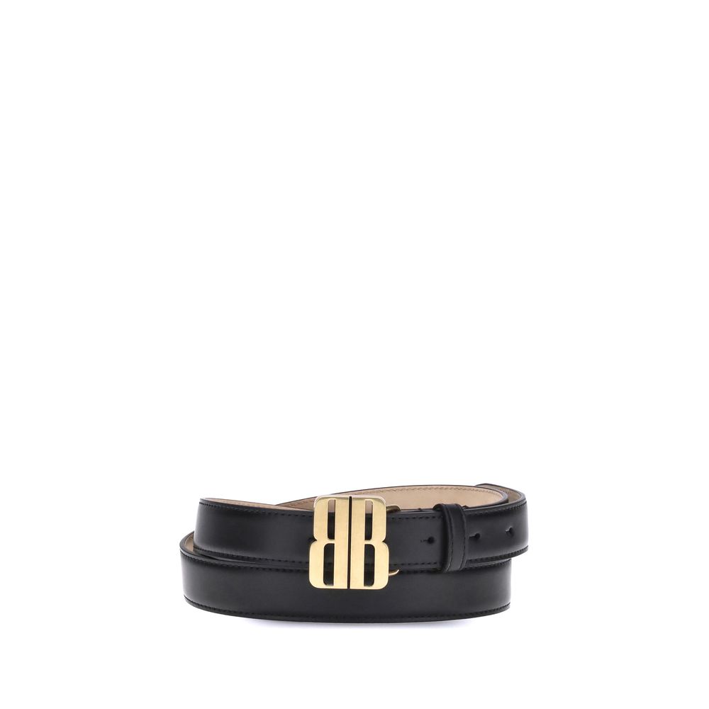 Cinturón de piel Balenciaga con hebilla con logotipo