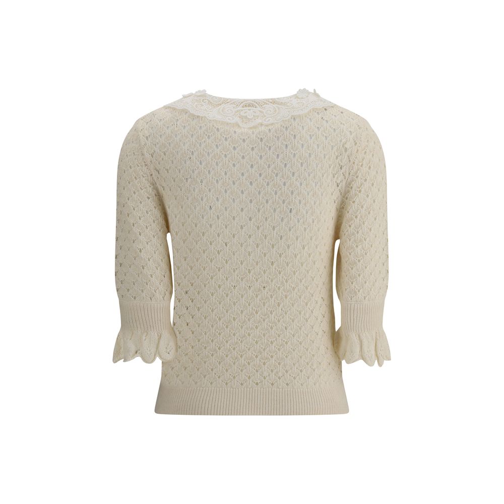 Suéter Chloé con cuello de encaje
