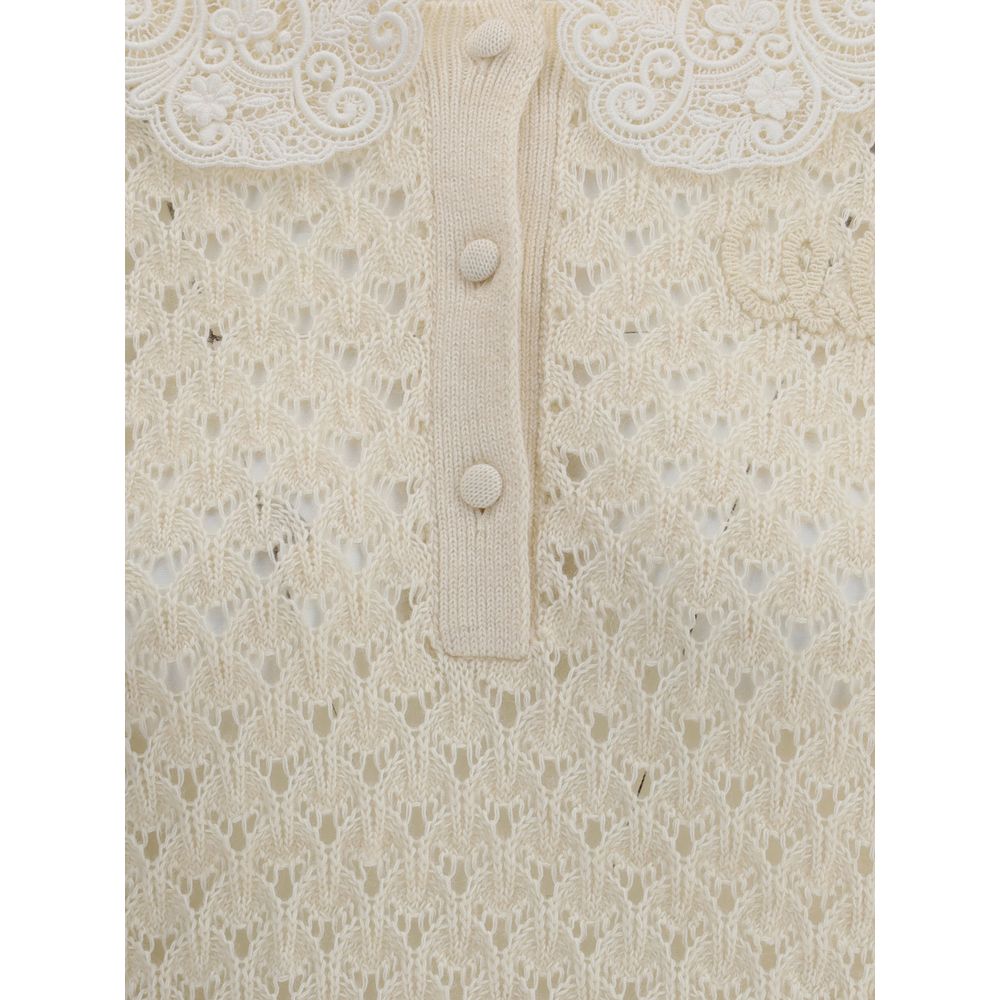 Suéter Chloé con cuello de encaje