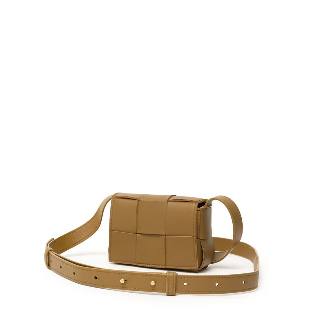 Bolso de hombro de piel marrón de Bottega Veneta