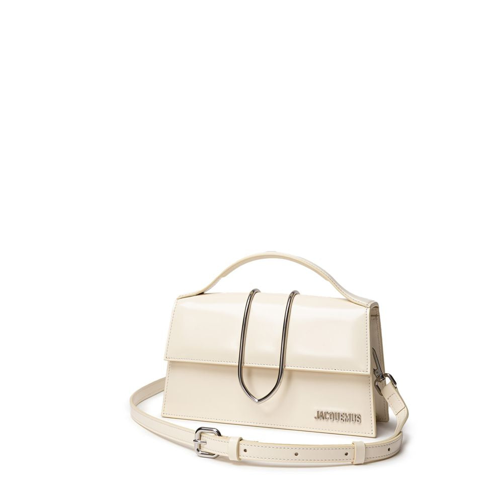 Bolso de hombro de piel beige Jacquemus