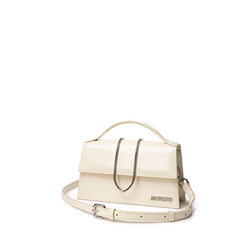 Bolso de hombro de piel beige Jacquemus