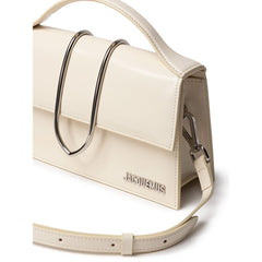Bolso de hombro de piel beige Jacquemus