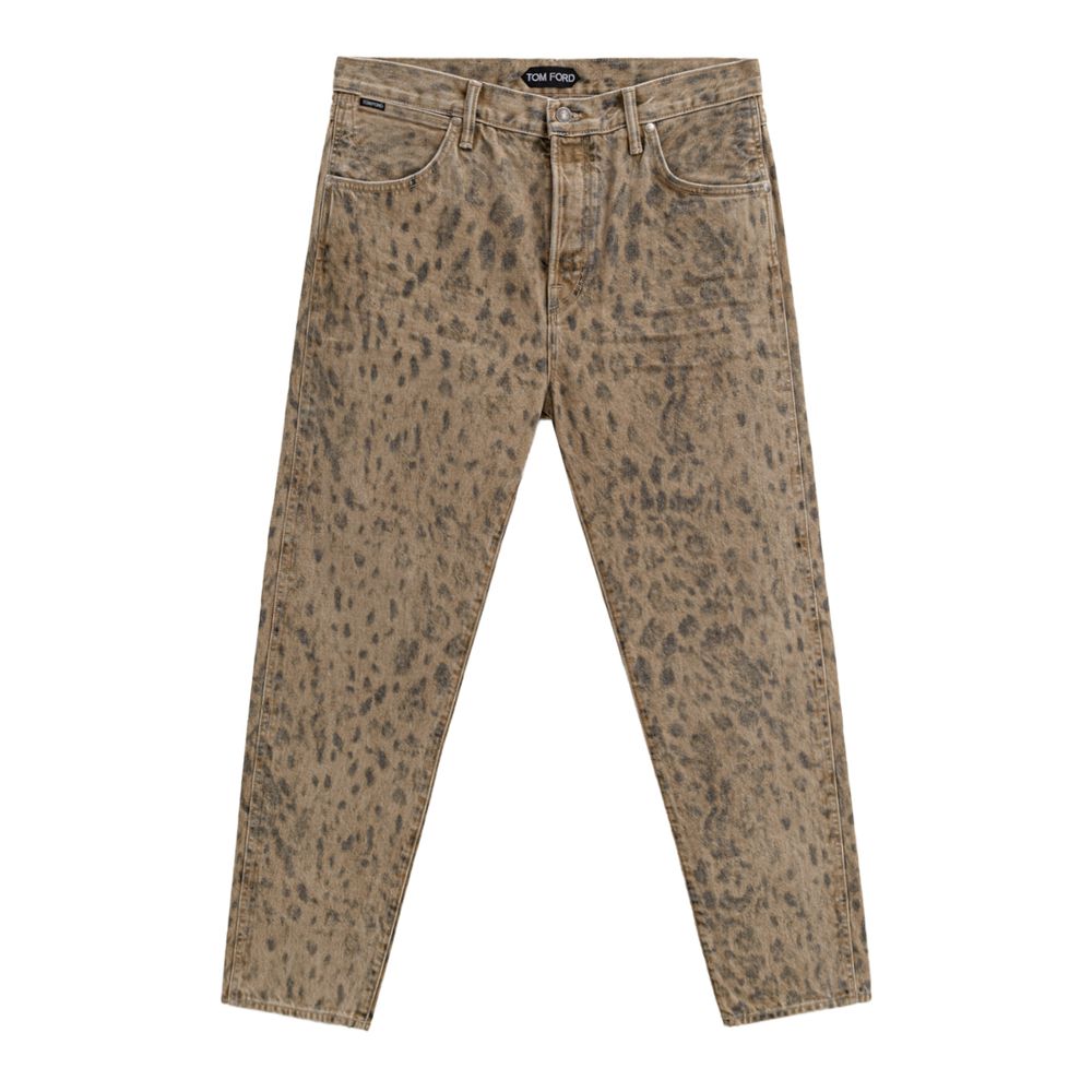 Vaqueros cónicos de algodón beige de Tom Ford